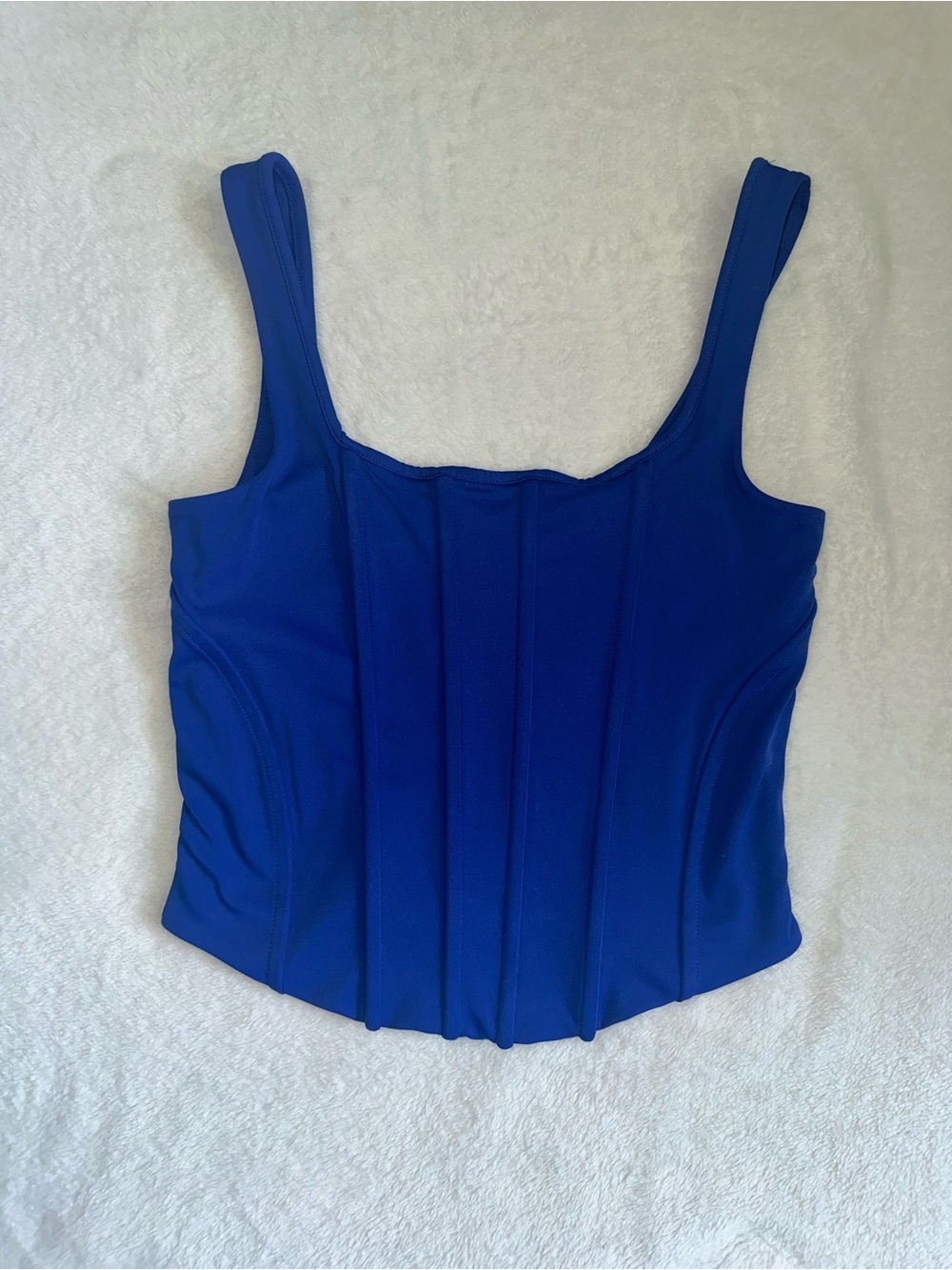 Express Body Contour Corset Top Blouse Small S Womens Royal Blue Tank Top